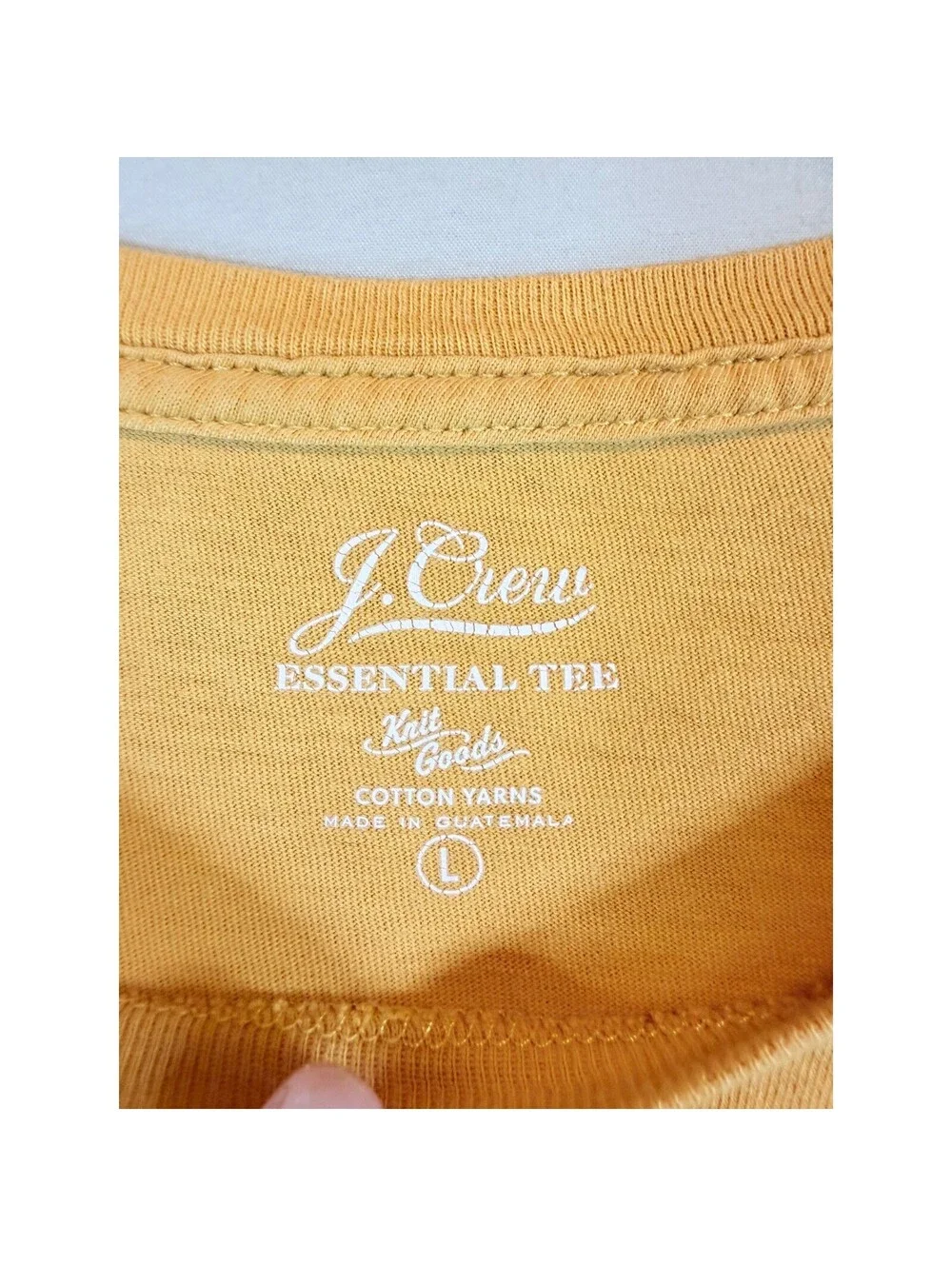 J.Crew Essential Tee Mens Large Mustard Yellow Short Sleeve Cotton Crew Neck